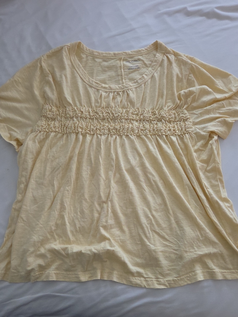 Pilcro Anthropologie Light Yellow Large Top Shirt